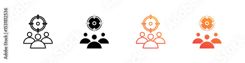 Shared Target Multiple Style Icon Set 