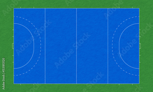 Field Hockey Pitch Top View Diagram Vector Illustration