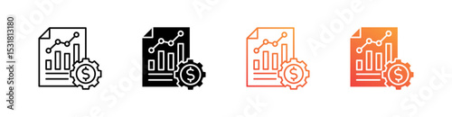 Financial Management Multiple Style Icon Set 