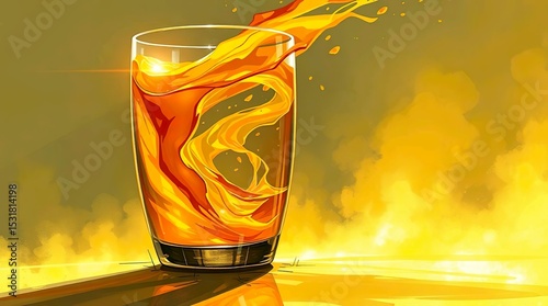 golden amber liquid