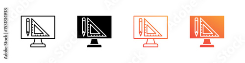 Graphic Design Multiple Style Icon Set 