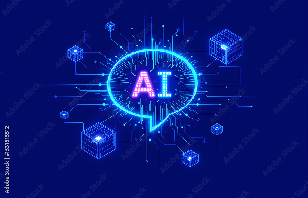 Obraz premium AI Technology Concept Diagram
