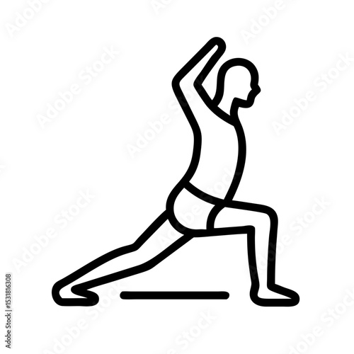 Yoga pose demonstration by a man in a minimalist style illustration  