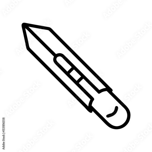 Cutter tool with retractable blade in minimalist design  