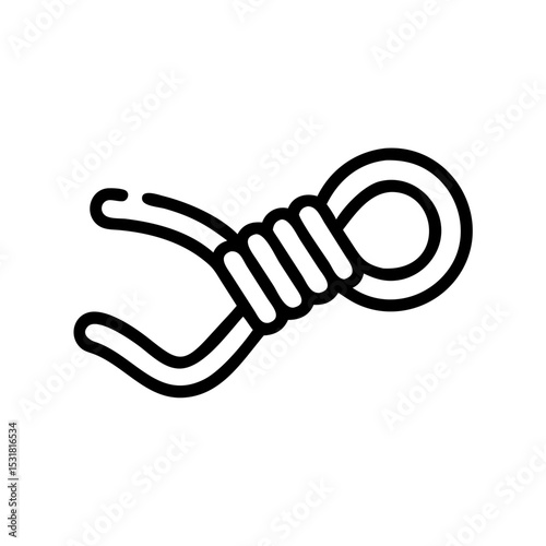Simple black rope knot illustration on white background  