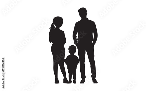 Father's Day  silhouette of a family