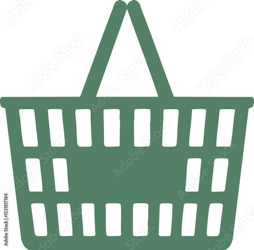 Plastic shopping cart icon