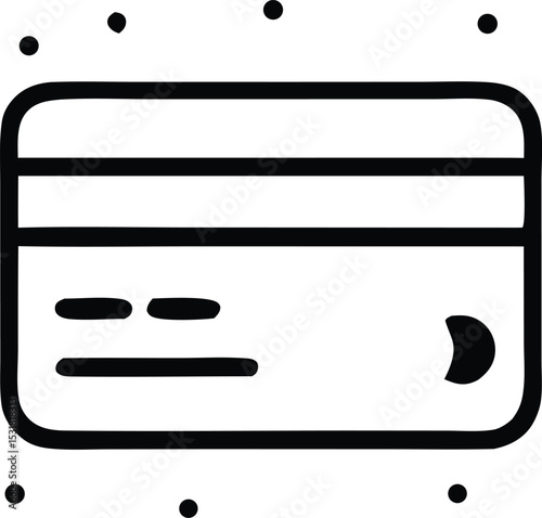 Icon Credit card vector graphic with rounded edges and a simplified design for financial transactions and payments