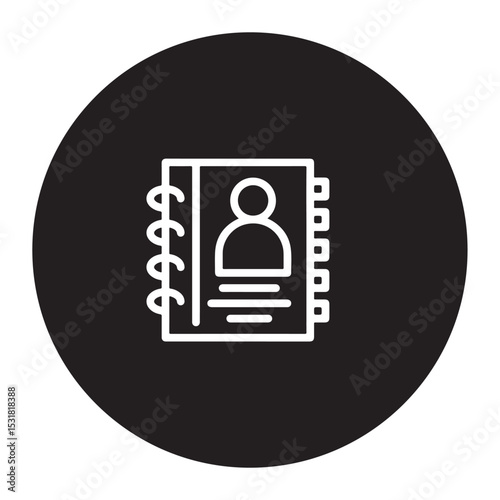 Contact Book Icon – Address Directory and Phonebook Vector Symbol