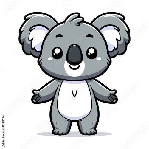 Adorable Koala Cartoon Character: Cute Australian Wildlife Illustration
