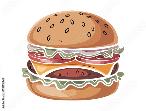 Hamburger isolated on white
