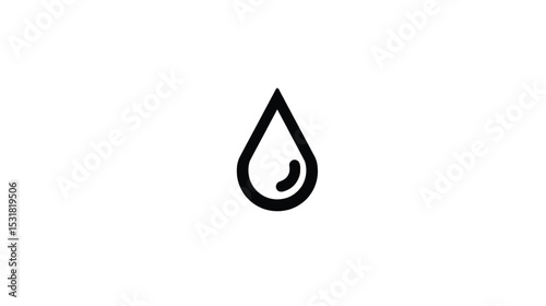 Water Drop Icon: Minimalist Design Element for Websites and Apps