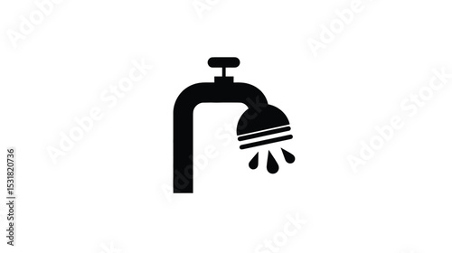Clean Water Symbol: Showerhead & Faucet Icon