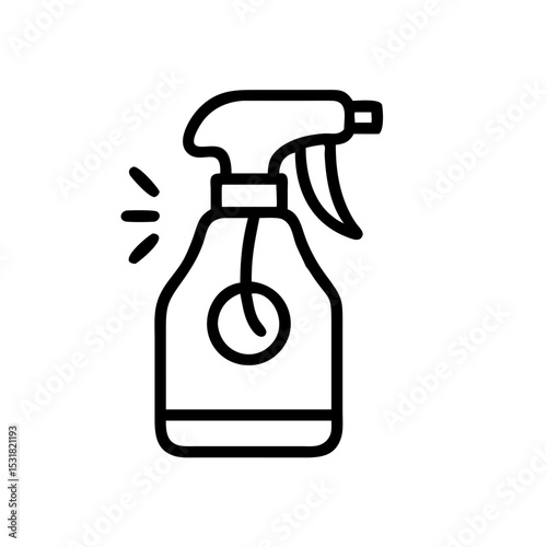 Cleaning spray bottle with trigger nozzle in minimalist design  