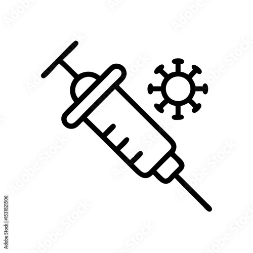 Syringe with vaccine symbol representing healthcare and immunization  