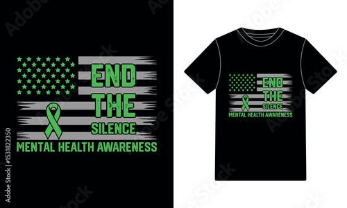 End the silence mental health awareness t-shirt design	