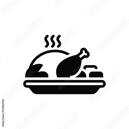Black solid icon for  meat