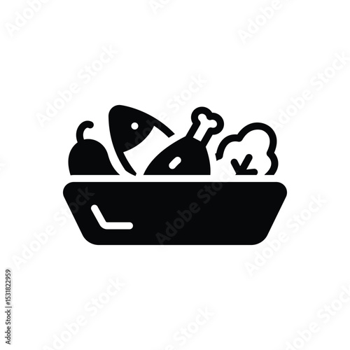 Black solid icon for  raw