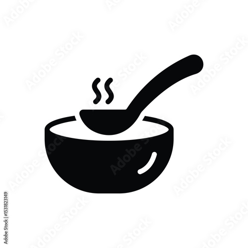 Black solid icon for  soup