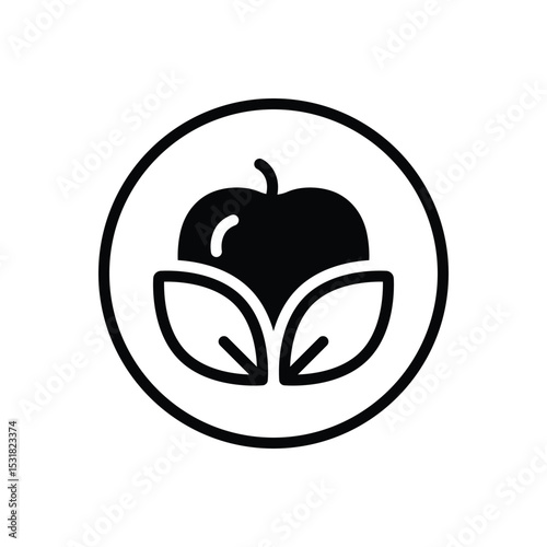Black solid icon for  vegan
