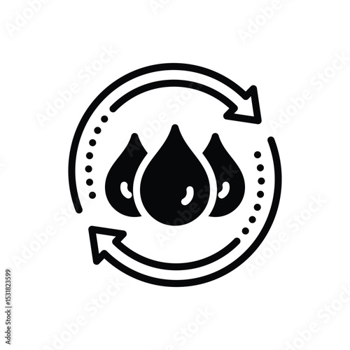 Black solid icon for  water balance