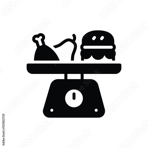 Black solid icon for  balanced diet
