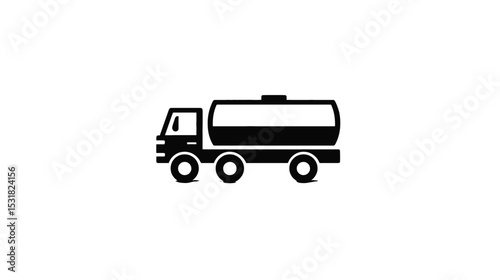 Tanker Truck Icon: Versatile Vector Graphic for Logistics, Transportation, and Fuel Industry Websites