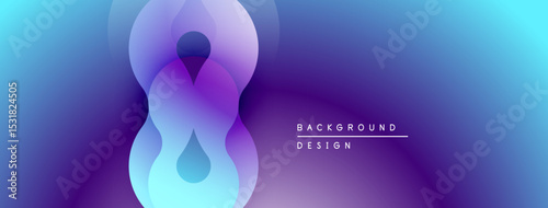 Abstract fluid shapes blend purple, blue hues. Modern design evokes movement, depth, serenity. Minimalist aesthetic suits digital projects.