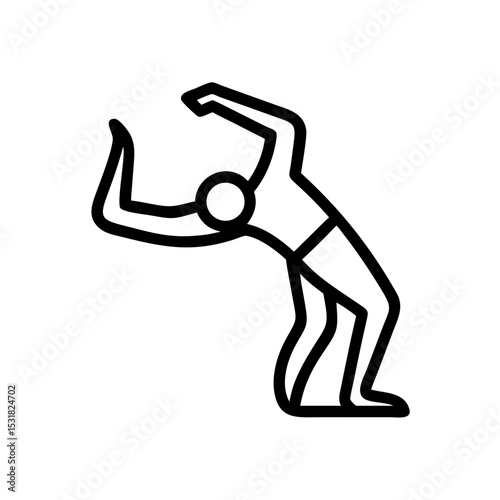 Abstract figure illustrating flexibility with bent posture  