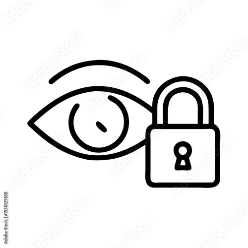 Eye with lock symbol representing privacy and security concept  