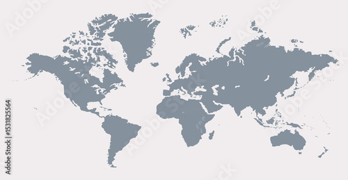 A blank world map, world map picture, world map vector image, modern world map, Illustration, eps 10, worldwide, all continents, all countries, worldwide project