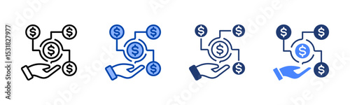 Income icon sheet multiple style collection