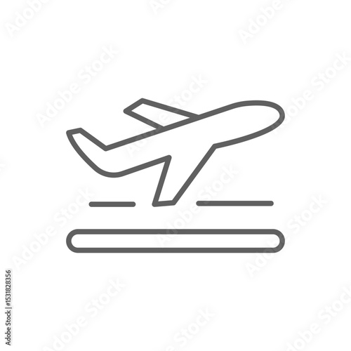Takeoff Plane Symbol Flat Line Art Editable Airport Vector Design