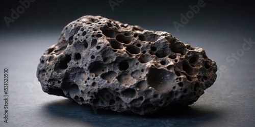 Dark basalt lava rock with pitted surface and fragmented shape , rock, geological,  rock, geological, dark