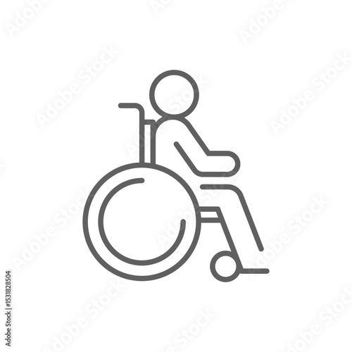 Wheelchair Accessibility Icon Outline Style Thin Line Symbol Editable Stroke