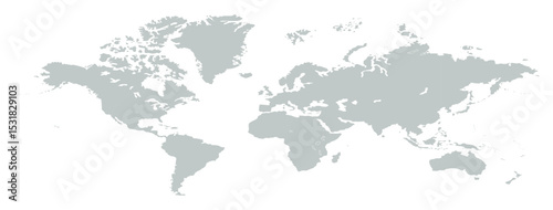 World map accurate scale, world map vector image, modern world map, Illustration, eps 10, worldwide, all continents, all countries, worldwide project