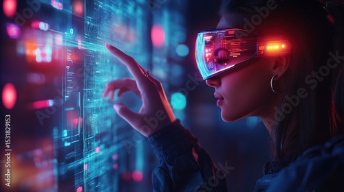 A user controlling a holographic smart assistant with hand gestures