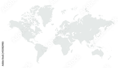 World map accurate scale, world map vector image, modern world map, Illustration, eps 10, worldwide, all continents, all countries, worldwide project