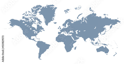 World map accurate scale, world map vector image, modern world map, Illustration, eps 10, worldwide, all continents, all countries, worldwide project