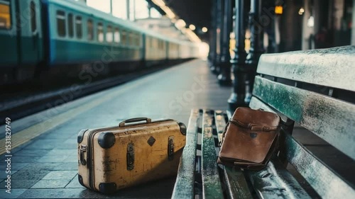 suitcases and bags at the train station