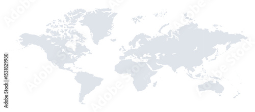 World map accurate scale, world map vector image, modern world map, Illustration, eps 10, worldwide, all continents, all countries, worldwide project
