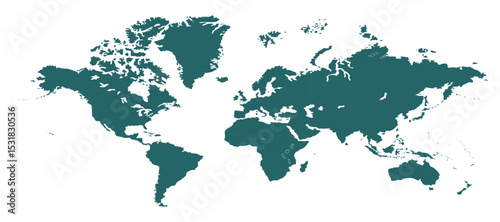 World map accurate scale, world map vector image, modern world map, Illustration, eps 10, worldwide, all continents, all countries, worldwide project