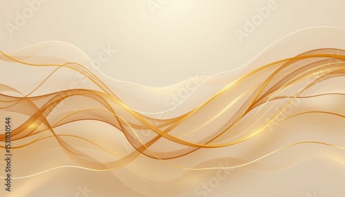 light cream background with thin flowing lines in soft gold and beige, calm and balanced