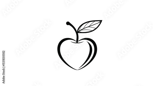 Heart-Shaped Apple: Vector Illustration,  Fruit Logo, Healthy Eating Symbol, Graphic Design Element