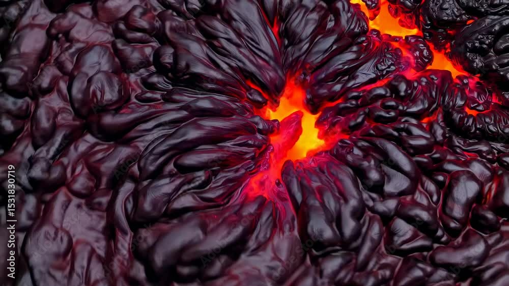 Flowing lava patterns creating vibrant volcano eruption texture dynamics