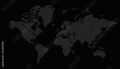 World map accurate scale, world map vector image, modern world map, Illustration, eps 10, worldwide, all continents, all countries, worldwide project