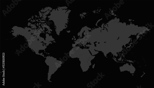 World map accurate scale, world map vector image, modern world map, Illustration, eps 10, worldwide, all continents, all countries, worldwide project