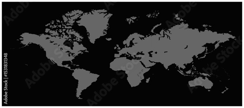World map accurate scale, world map vector image, modern world map, Illustration, eps 10, worldwide, all continents, all countries, worldwide project