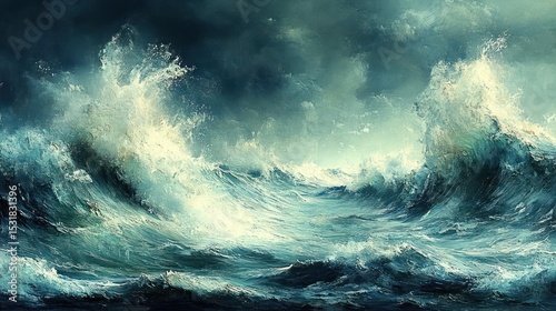 storm waves on the sea