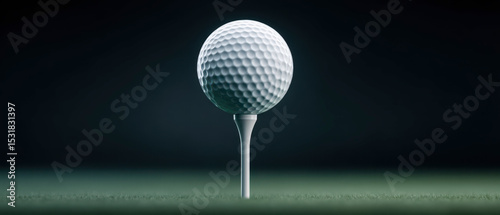 Golf Ball on Tee Perfect Equipment for Golf Enthusiasts